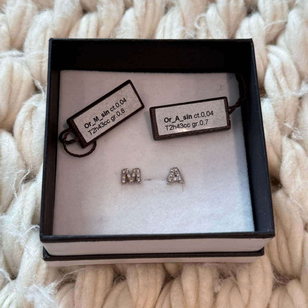 Silver Initial Earrings - image 3